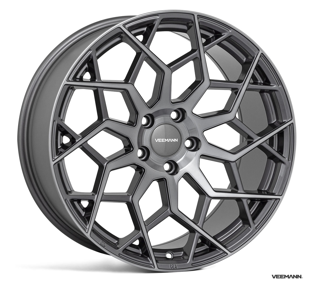 NEW 19" VEEMANN V-FS42 ALLOY WHEELS IN GRAPHITE SMOKE POL WITH WIDER 9.5" REARS